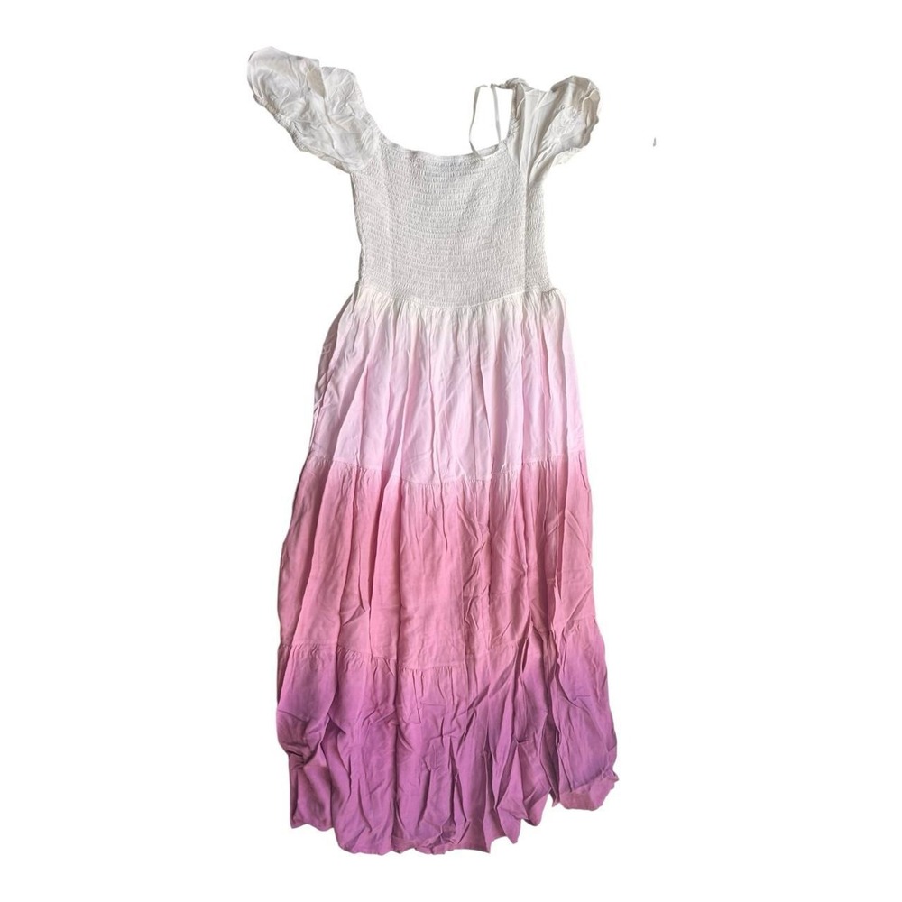 She + Sky pink ombre maxi dress with puff sleeves in size Smalll S Fairycore - Picture 3 of 4
